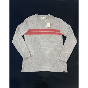 Faherty Surf Twin Stripe Crew Neck Long Sleeve Gray Size M Mens Pullover NWT